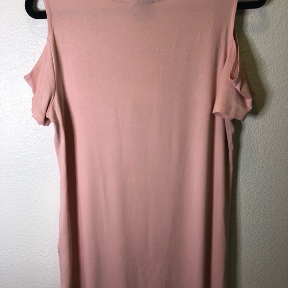 M Collection Baby Pink Cold Shoulder Top Size Small - Picture 5 of 7